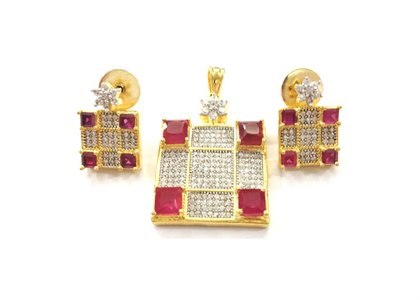 Gold Plated | CZ Studded Pendant Sets